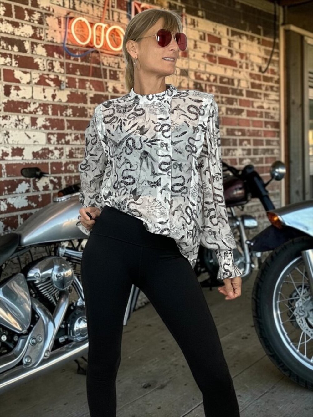 All Saints Jasmine Somnium Top Blouse 4 Sheer Snake Design Gothic